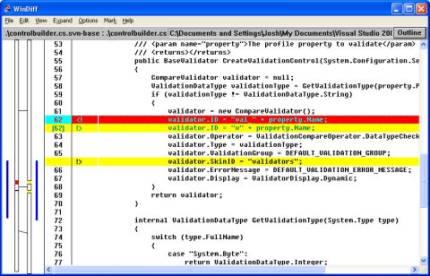 windiff windows 7 file comparison tool